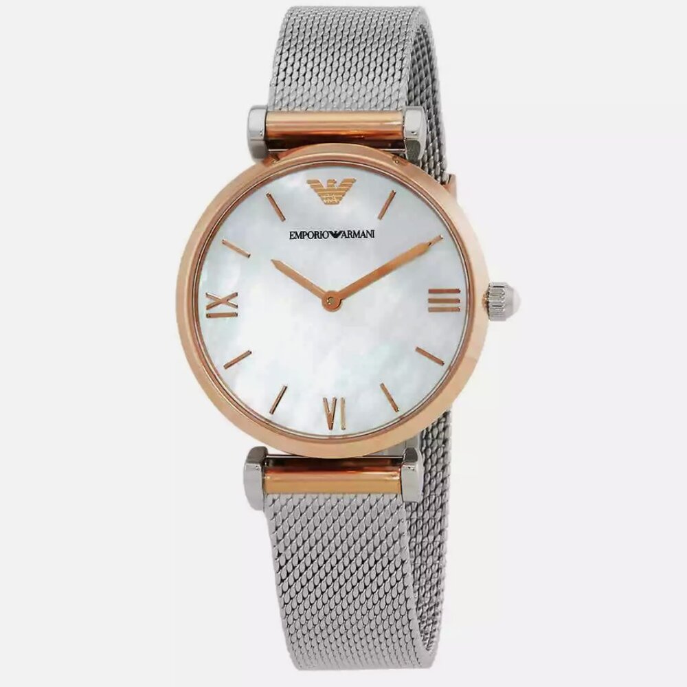 NEW Armani Exchange Retro Quartz White MOP Dial Ladies Watch
